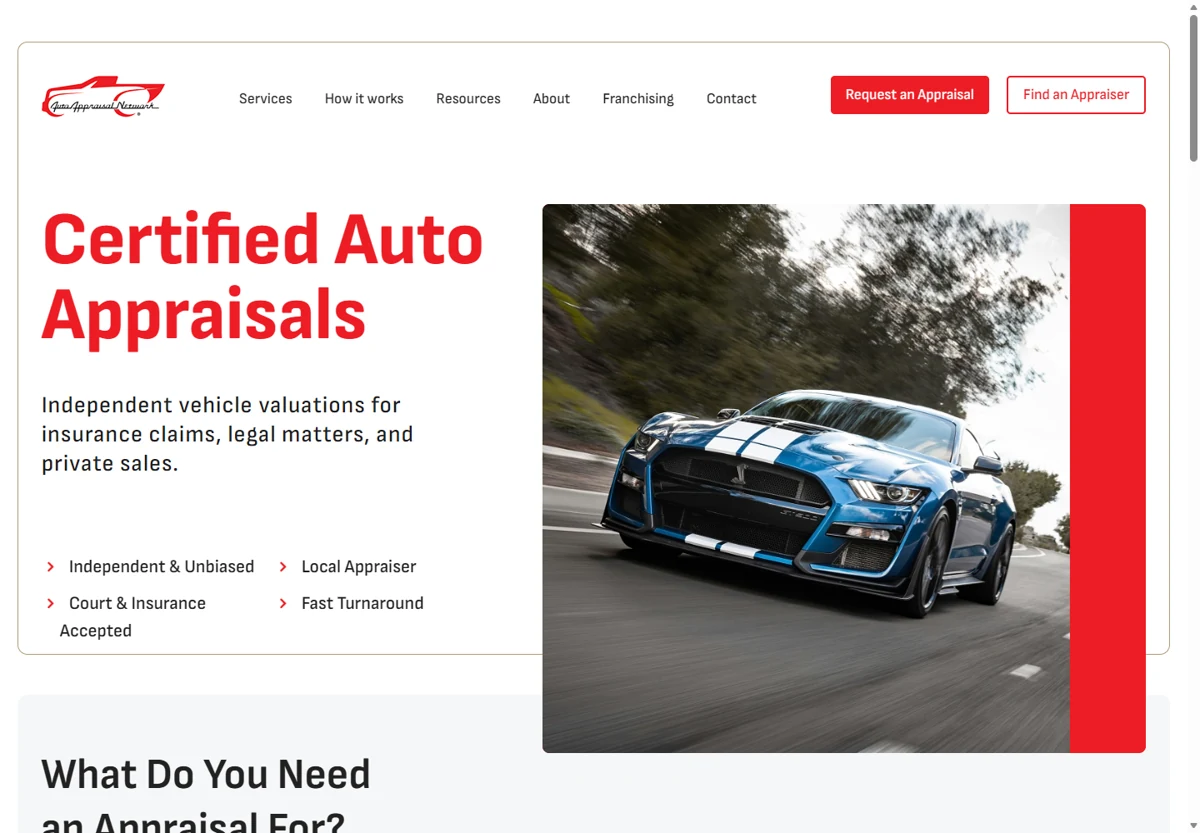 Auto Appraisal Network — Automotive appraisal network website